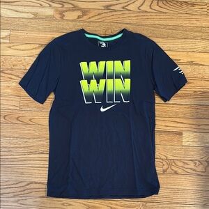 Nike Dark Blue Tee with Vibrant Yellow Graphic